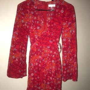 red floral spring dress